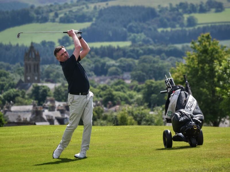 man playing golf at peebles golf club